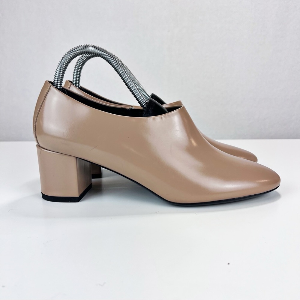 Via Spiga Josie Heels Size 8.5M Tan Sleek Leather‎ Slip-on Neutral Classic